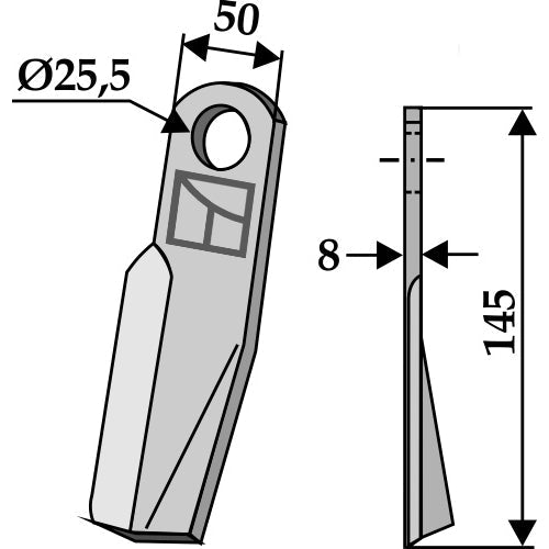 Cuchilla - lado derecho - LS03-CUD-307