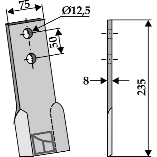 Cuchilla - lado derecho - LS03-CUD-320