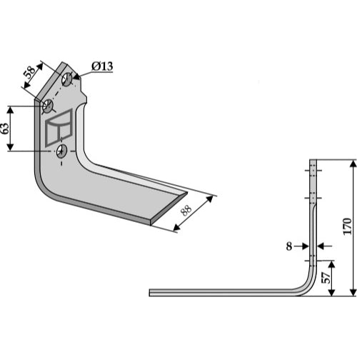 Cuchilla para zanjadora - Dcha - LS03-DZA-003