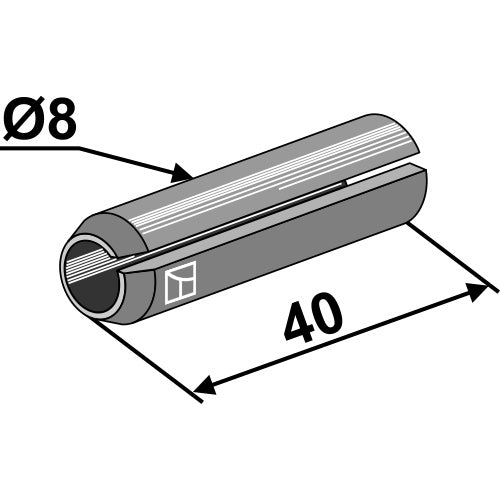 Pasador elástico - Ø8x40 - LS03-TSM-151