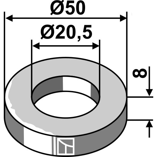 Arandela - Ø50x8xØ20-5 - LS03-ARC-123