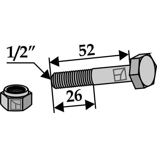[LS03-TSM-208] Tornillo con tuerca autoblocante -  1/2"UNF - LS03-TSM-208