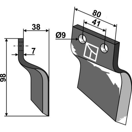 Cuchilla para zanjadora - Dcha - LS03-DZA-037