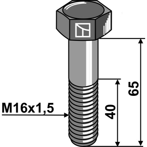 Tornillo cabeza hexagonal - M16x1-5 - 12.9 - LS03-TSM-229