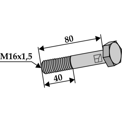 [LS03-TSM-230] Tornillo cabeza hexagonal paso fino - M16x1-5 - LS03-TSM-230