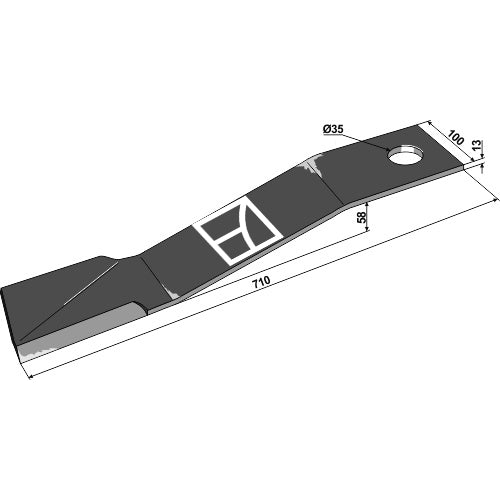 [LS03-CUD-255] Cuchilla central 710mm - LS03-CUD-255