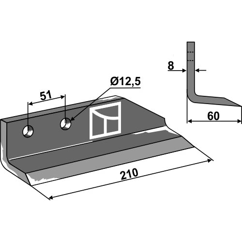 [LS03-DZA-019] Cuchilla para zanjadora - Dcha - LS03-DZA-019
