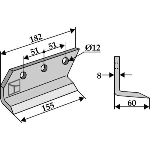Cuchilla para zanjadora - LS03-DZA-018