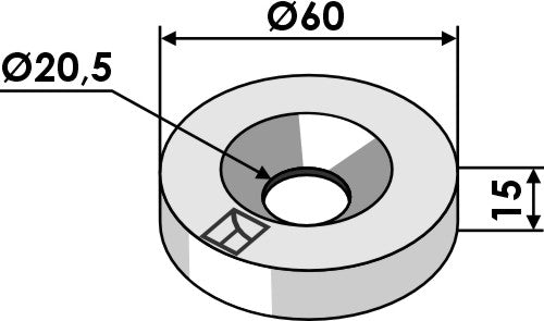 Arandela Ø60x15xØ20,5 - LS03-ARC-156