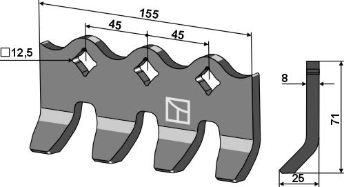Cuchilla dentada para trituradora 155x8mm - LS03-CUD-641