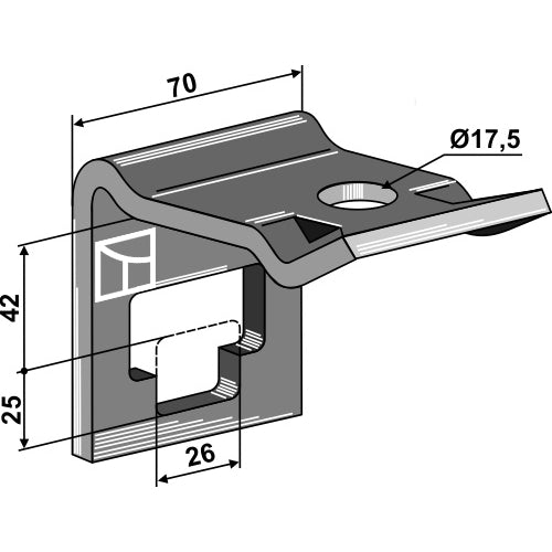 [LS04-BRD-187] Brida de sujeción para brazo 25 x 25 - LS04-BRD-187