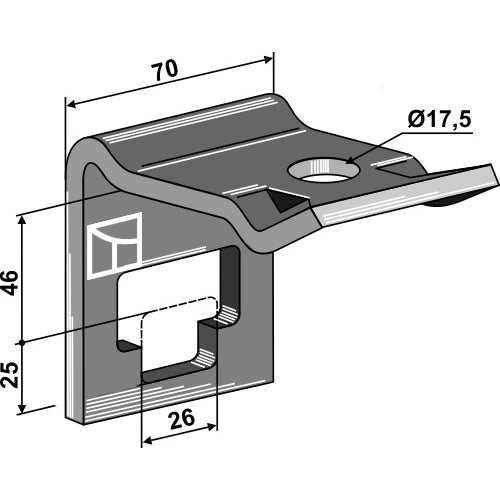 [LS04-BRD-188] Brida de sujeción para brazo 25 x 25 - LS04-BRD-188