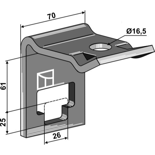 [LS04-BRD-190] Brida de sujeción para brazo 25 x 25 - LS04-BRD-190