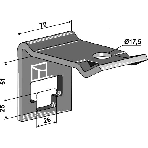 [LS04-BRD-191] Brida de sujeción para brazo 25 x 25 - LS04-BRD-191