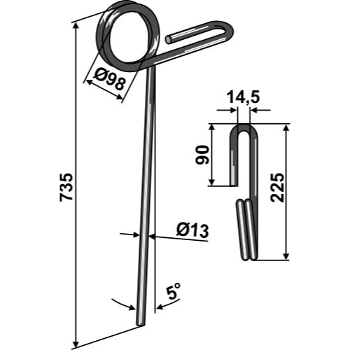 Muelle de rastra - LS05-MRS-107