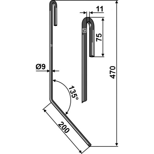 Muelle de rastrillo - modelo derecho - LS05-MRS-148