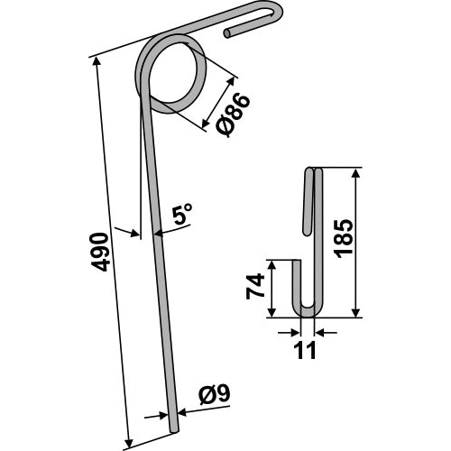 Muelle de rastra - LS05-MRS-176