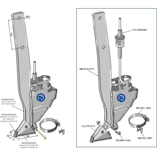 Reja de Sembradora - modelo Izqdo - LS05-TSB-078