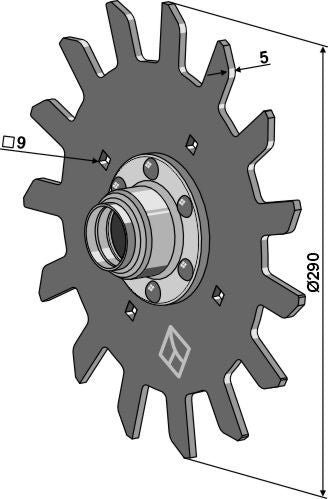 Disco para residuo con buje - derecho - estrellado - LS05-DQR-003