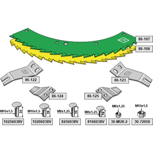 [LS06-CSE-012] Kit - cuchillas de sierra para cosechadoras de ensilaje - LS06-CSE-012