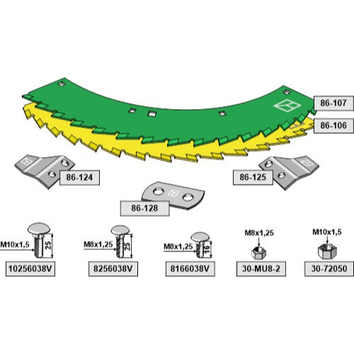[LS06-CSE-019] Kit - cuchillas de sierra para cosechadoras de ensilaje - LS06-CSE-019