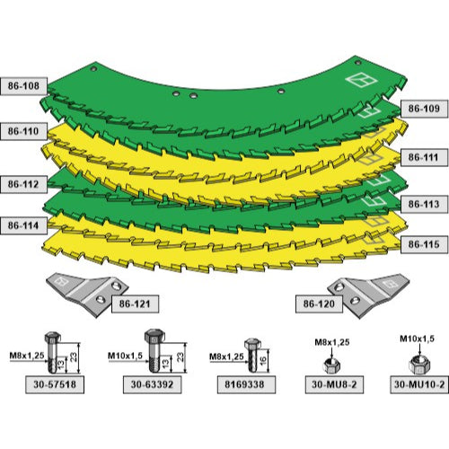 [LS06-CSE-008] Kit - cuchillas de sierra para cosechadoras de ensilaje - LS06-CSE-008