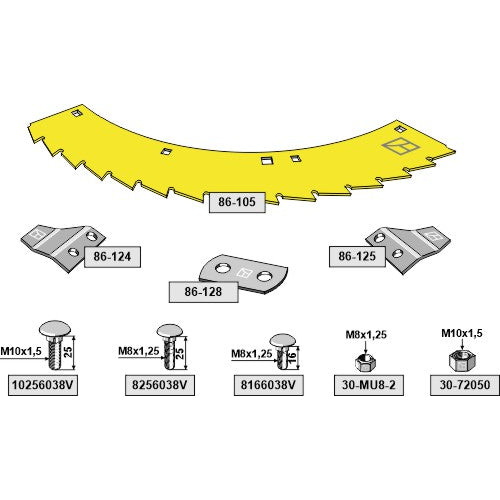 Kit - cuchillas de sierra para cosechadoras de ensilaje - LS06-CSE-018