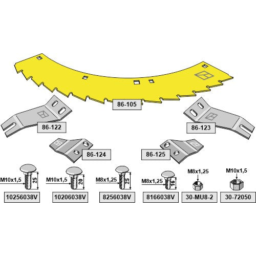 Kit - cuchillas de sierra para cosechadoras de ensilaje - LS06-CSE-009