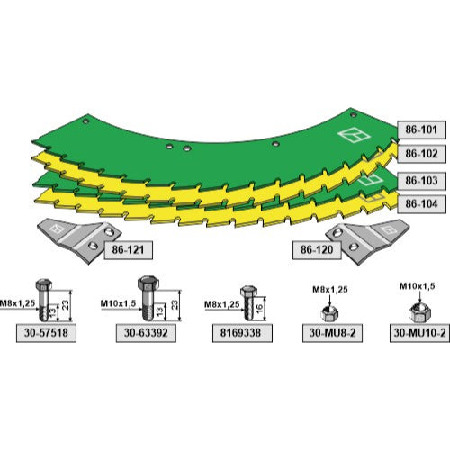 Kit - cuchillas de sierra para cosechadoras de ensilaje - LS06-CSE-007