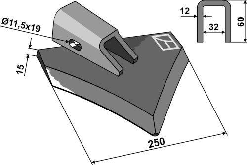 Cuchilla - azada - izquierda - LS06-CCR-020