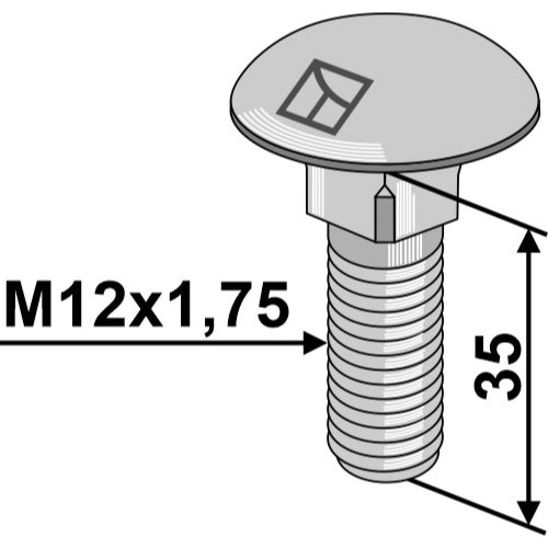 Tornillo de cabeza abombada -  galvanizado - LS07-ELF-019