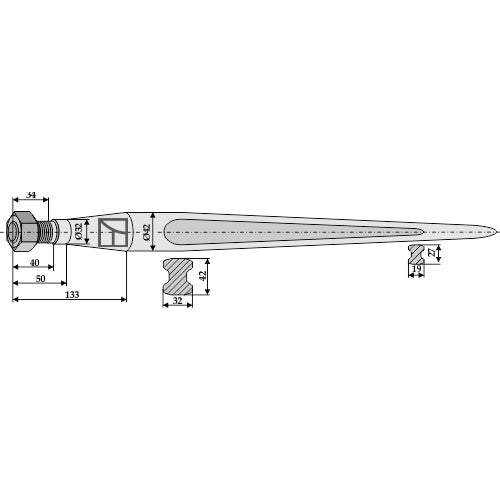 [LS07-PCG-030] Púa carga pacas 1200 - LS07-PCG-030