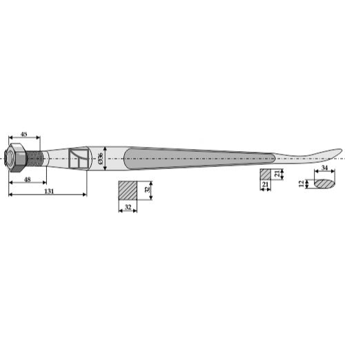 Púa "cuchara" 1250 - LS07-PCU-008
