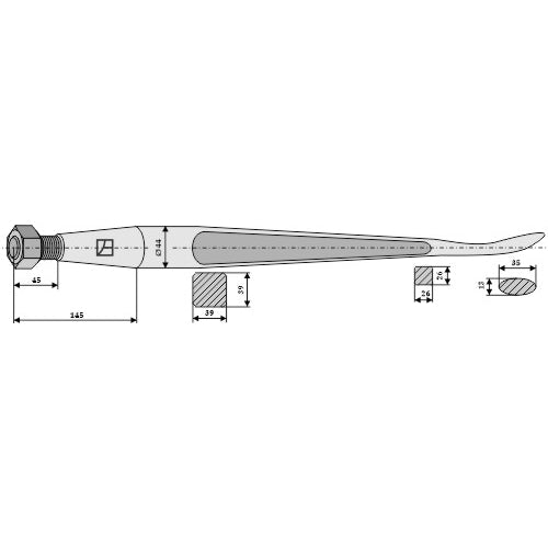Púa "cuchara" 1250 - LS07-PCU-010