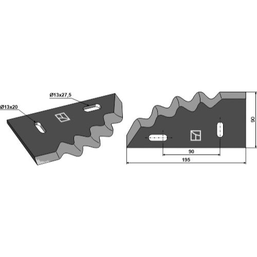 [LS07-CMF-005] Cuchilla para carro mezclador de forraje - dcha - LS07-CMF-005