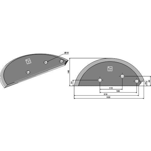 Cuchilla para carro mezclador de forraje - LS07-CMF-205