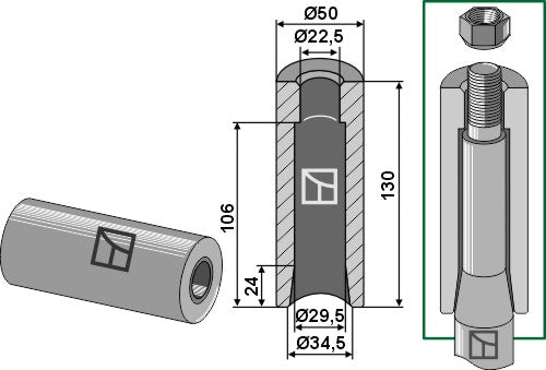 Casquillo para soldar 130mm - LS07-APC-057