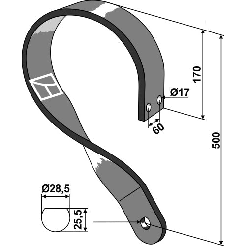 Soporte - modelo izquierdo - LS08-BGS-005