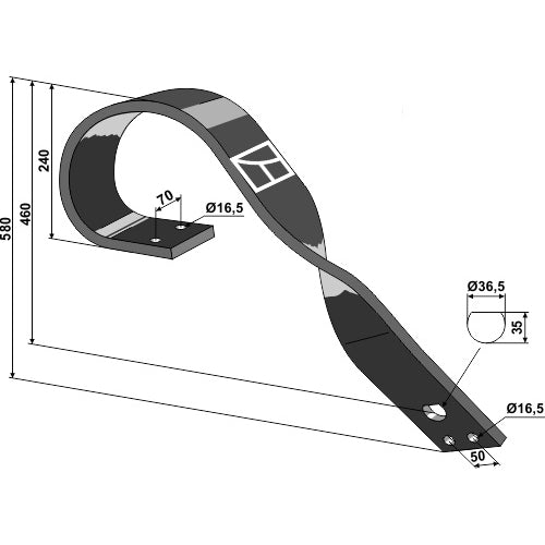 [LS08-BGS-013] Soporte - modelo izquierdo - LS08-BGS-013