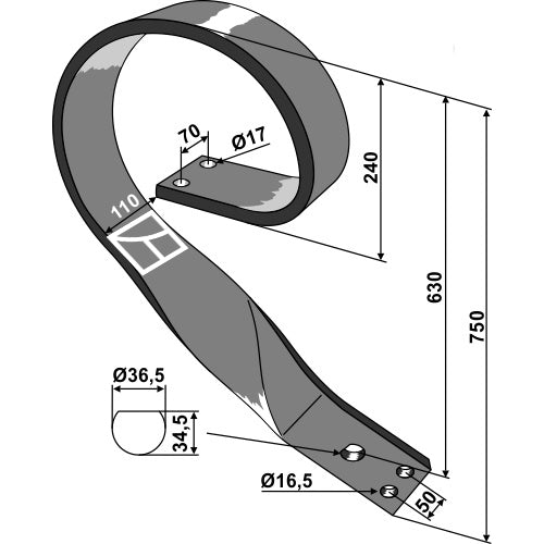 [LS08-BGS-014] Soporte - modelo izquierdo - LS08-BGS-014