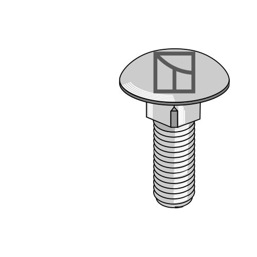 Tornillo de cabeza abombada - M12x1-75 - LS08-TGR-002