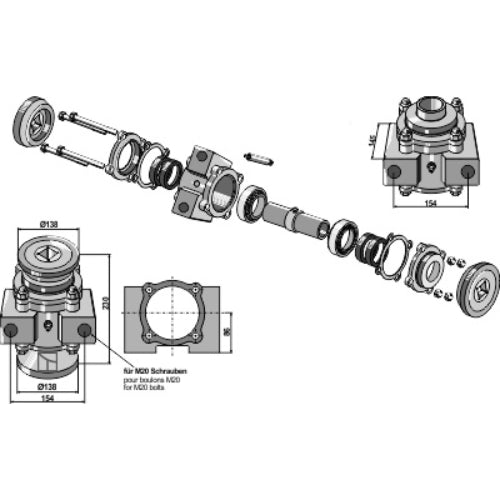 Rodamiento cónico completo - LS08-RCR-040