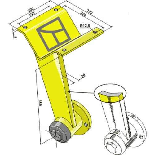Soporte de discos reforzado - trasero - LS08-BGS-020