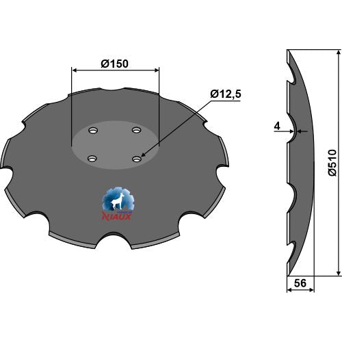 [LS08-DCS-015] Disco dentado con fondo plano - Ø510 - LS08-DCS-015