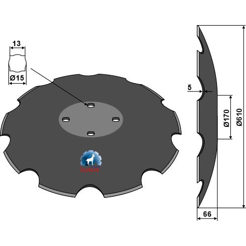 [LS08-DCS-022] Disco dentado con fondo plano - Ø610 - LS08-DCS-022
