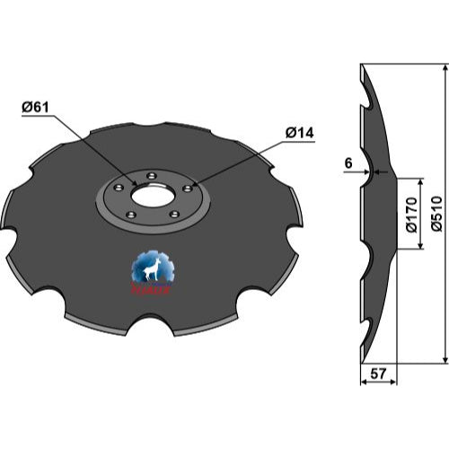 [LS08-DCS-025] Disco dentado con fondo plano - Ø510 - LS08-DCS-025