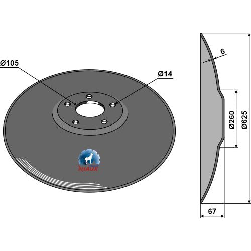 [LS08-DCS-026] Disco liso con fondo plano - Ø625x6 - LS08-DCS-026
