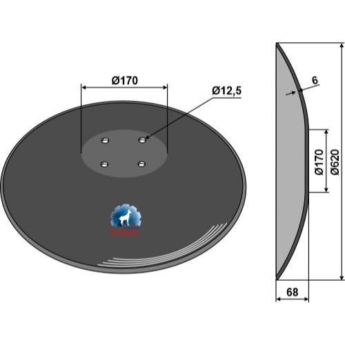 [LS08-DCS-040] Disco liso con fondo plano - Ø620 - LS08-DCS-040