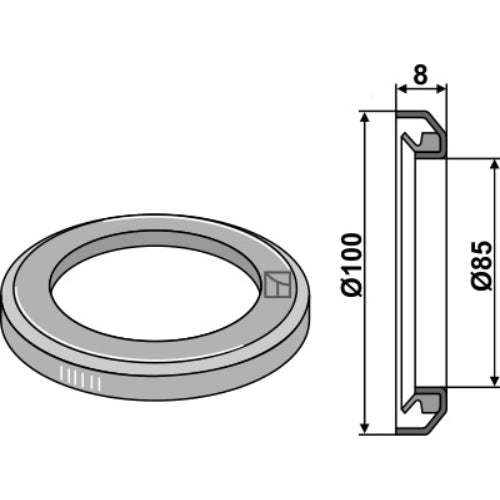 [LS08-AGR-021] Anillo frontal - Ø100xØ85-5x8 - LS08-AGR-021