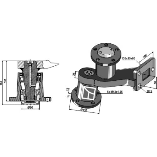 [LS08-BPA-083] Buje con varilla - dcho - LS08-BPA-083
